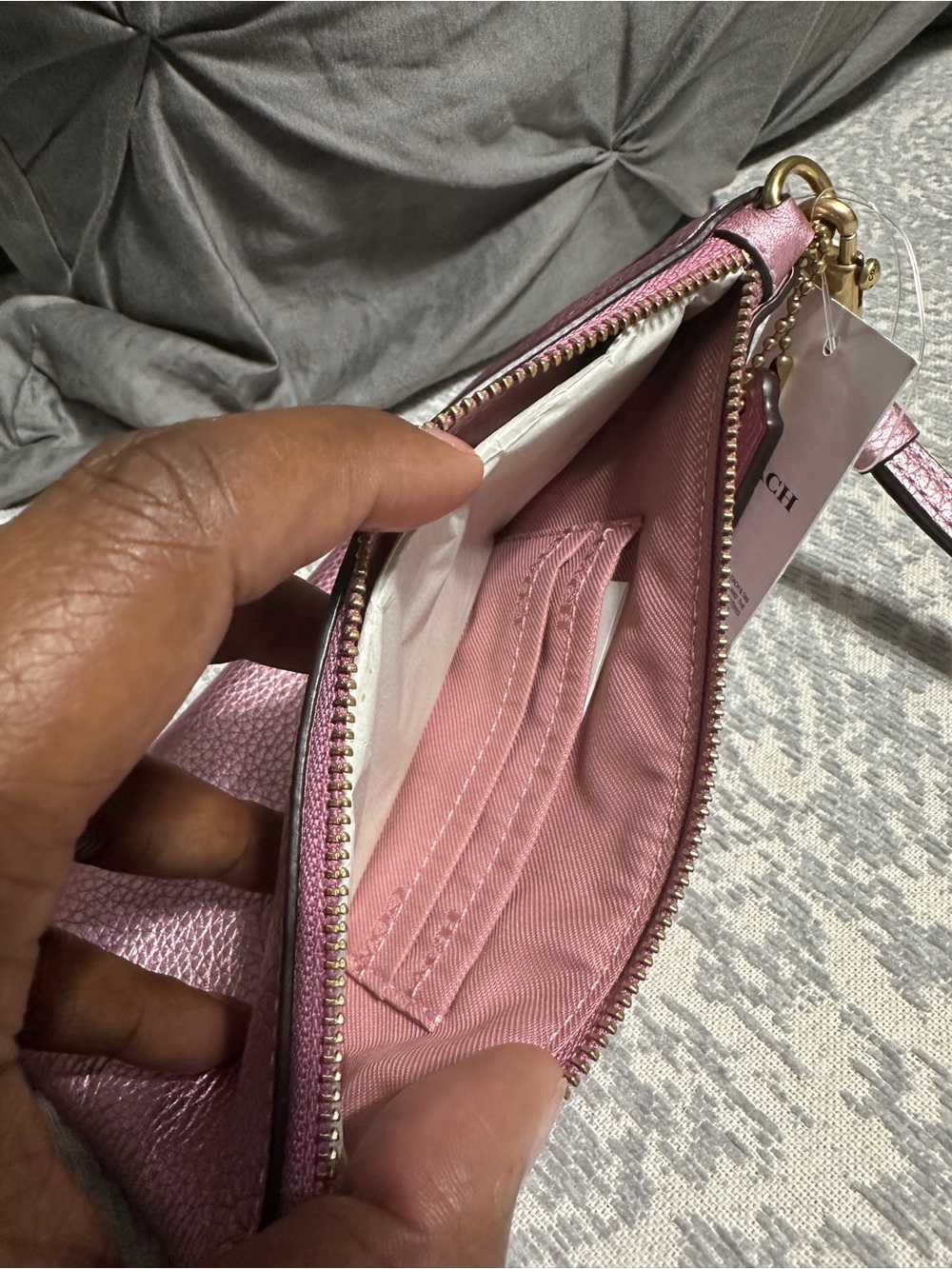 COACH METALLIC Small Wristlet - Picture 3 of 5